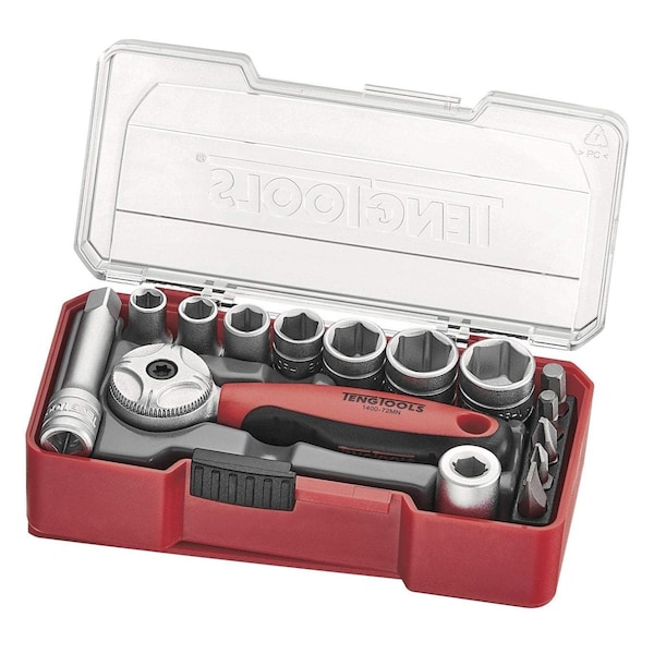 15 Piece 1/4" Drive Metric 6 Point Shallow Socket & Bi